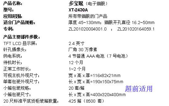 多宝眼电子猫眼 家门口的智能守门员，防盗从此不再分心